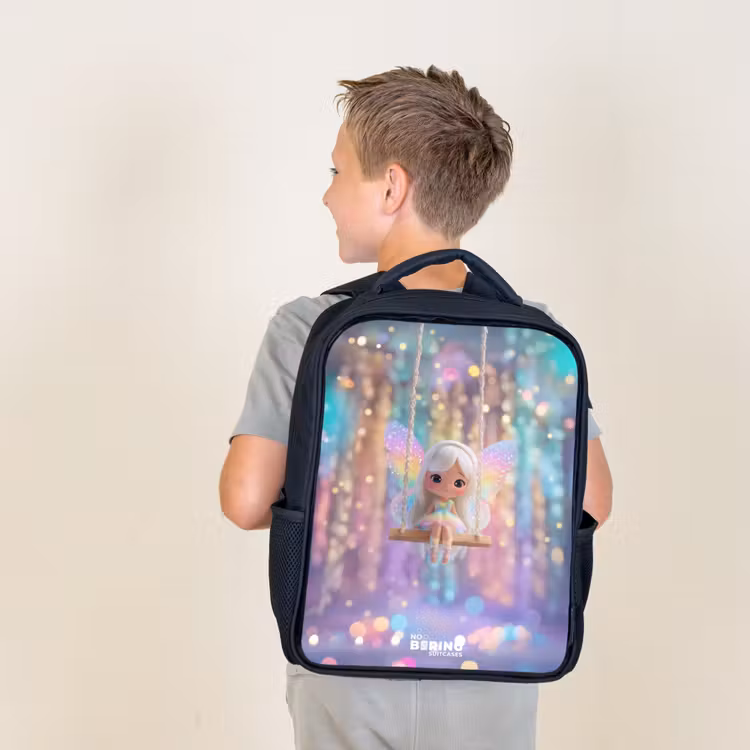Sac à dos enfant - Noir - Fée - Elfe - Arc-en-ciel — 2