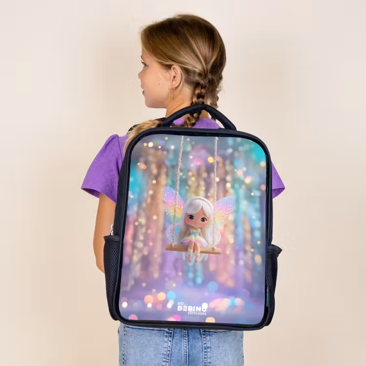 Sac à dos enfant - Noir - Fée - Elfe - Arc-en-ciel — 4