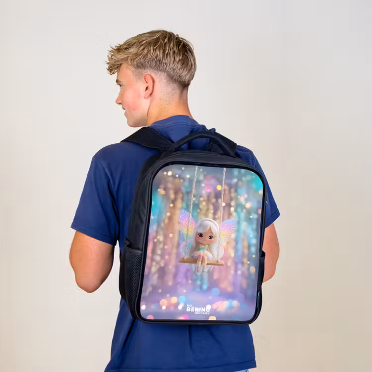 Sac à dos enfant - Noir - Fée - Elfe - Arc-en-ciel — 5