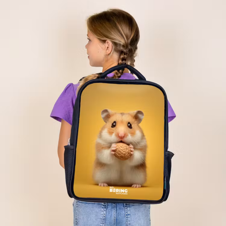 Sac à dos enfant - Noir - Hamster - Noyer - Animal — 4