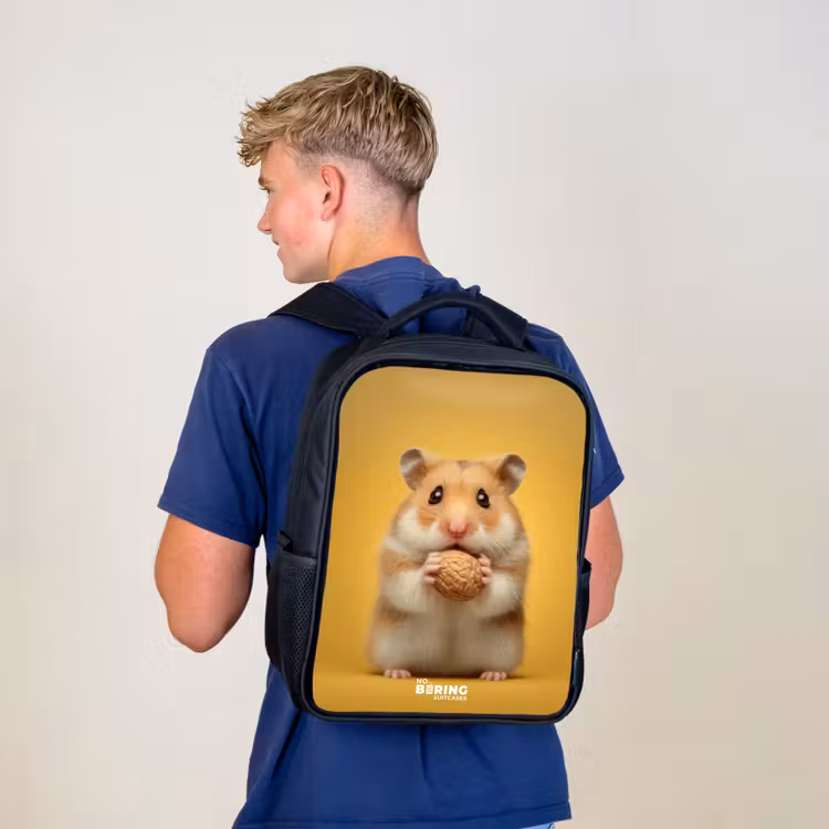 Sac à dos enfant - Noir - Hamster - Noyer - Animal — 5