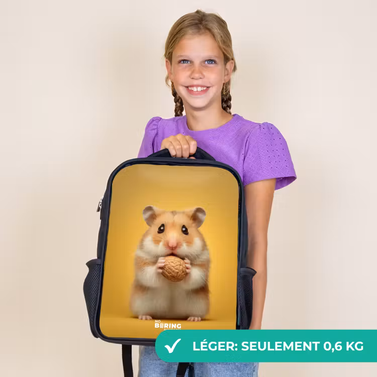 Sac à dos enfant - Noir - Hamster - Noyer - Animal — 9