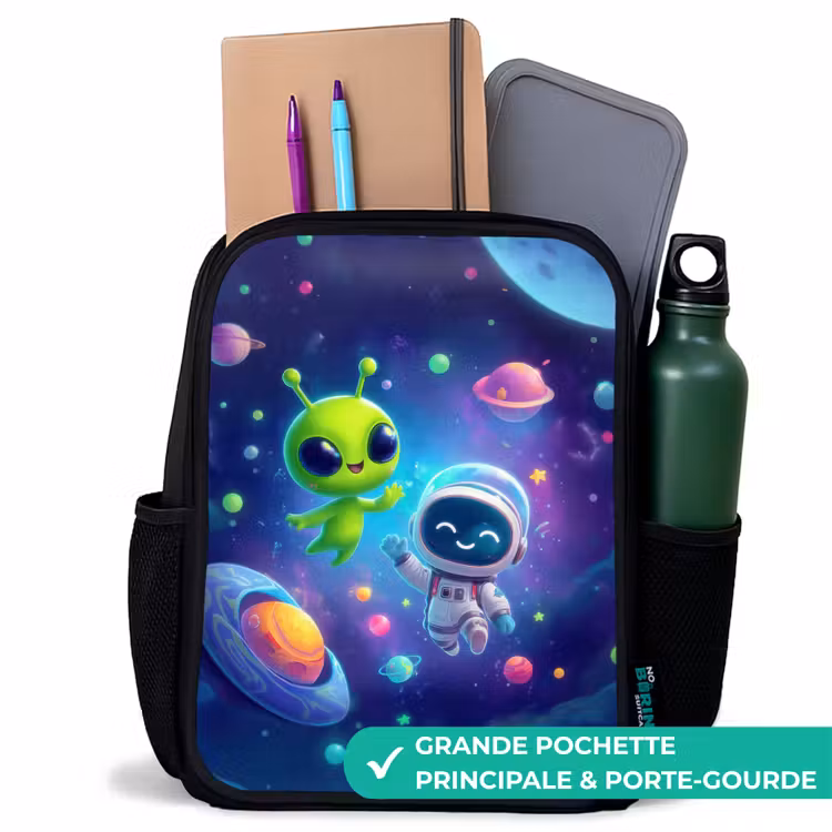 Sac à dos enfant - Noir - Joyeuse rencontre dans l'espace — 10