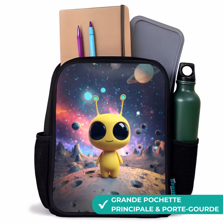 Sac à dos enfant - Noir - Joyeux petit extraterrestre — 10