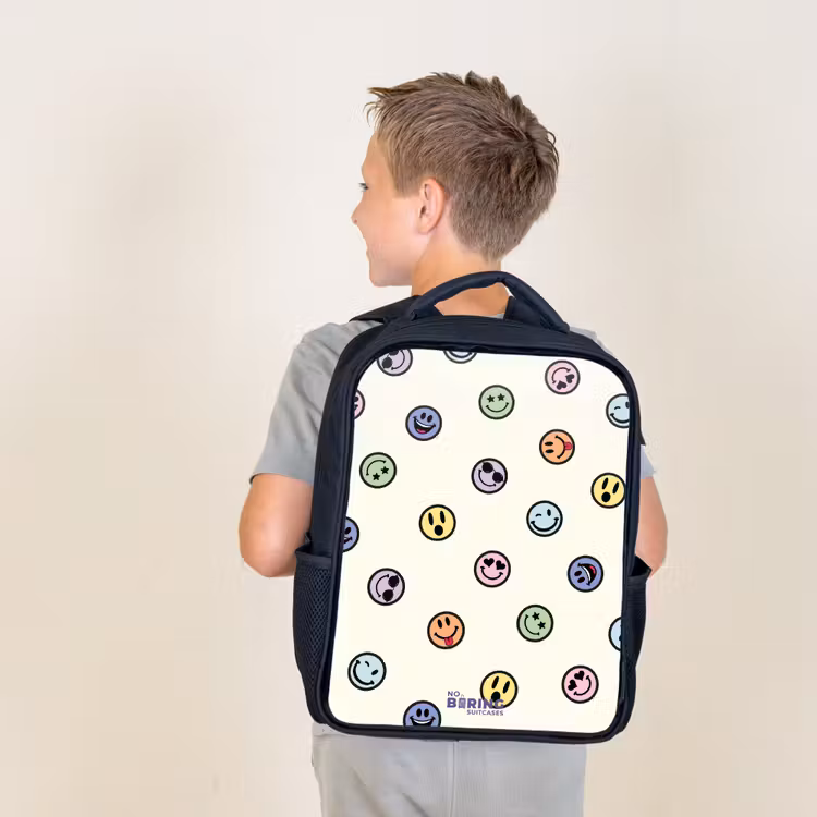 Sac à dos enfant - Noir - Mélange de smileys espiègles — 2