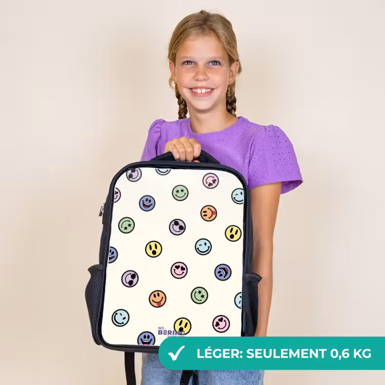 Sac à dos enfant - Noir - Mélange de smileys espiègles — 9