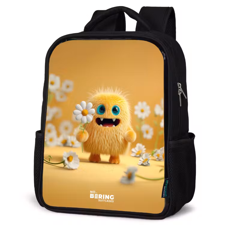 Sac à dos enfant - Noir - Monstre - Créature - Fleur - Jaune — 6
