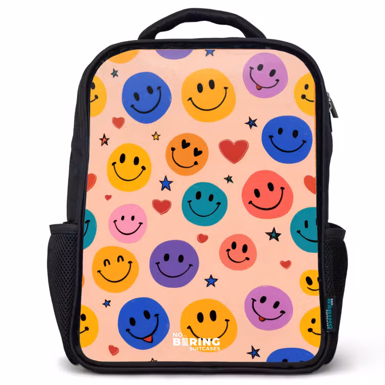 Sac à dos enfant - Noir - Motif Smiley joyeux — 1