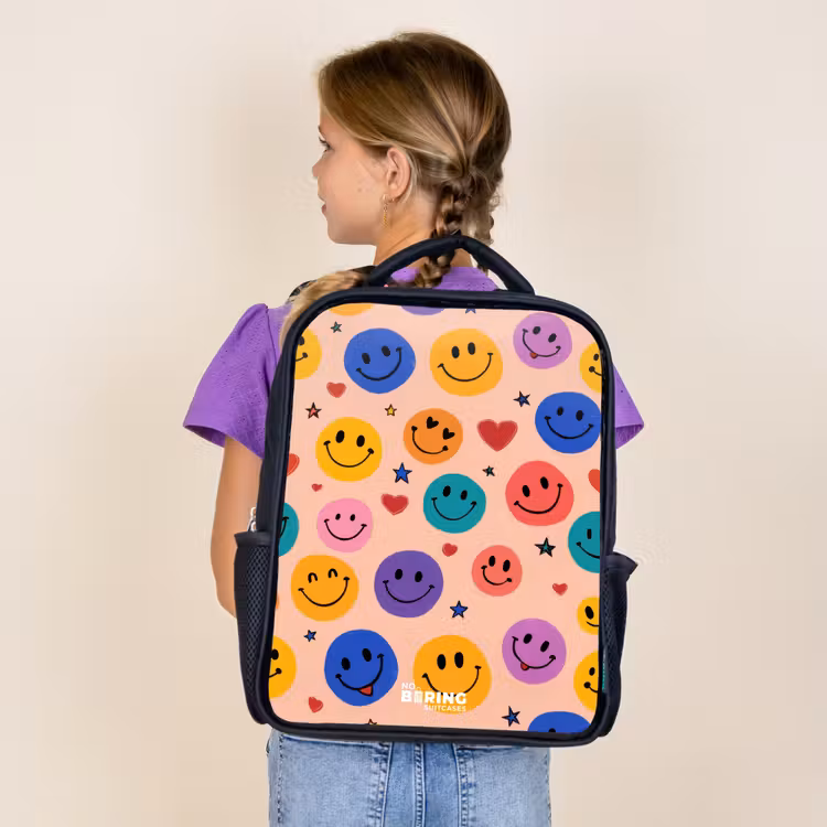 Sac à dos enfant - Noir - Motif Smiley joyeux — 4