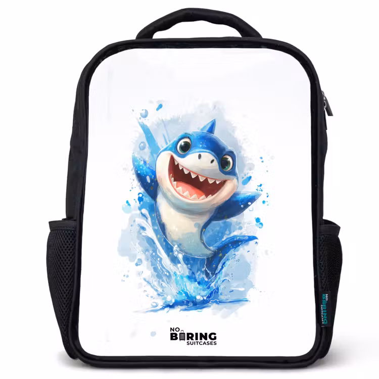 Sac à dos enfant - Noir - Requin - Dents - Eau — 1