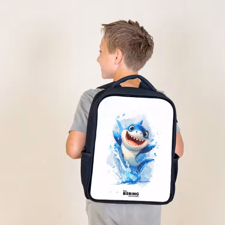 Sac à dos enfant - Noir - Requin - Dents - Eau — 2