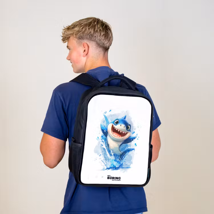 Sac à dos enfant - Noir - Requin - Dents - Eau — 5