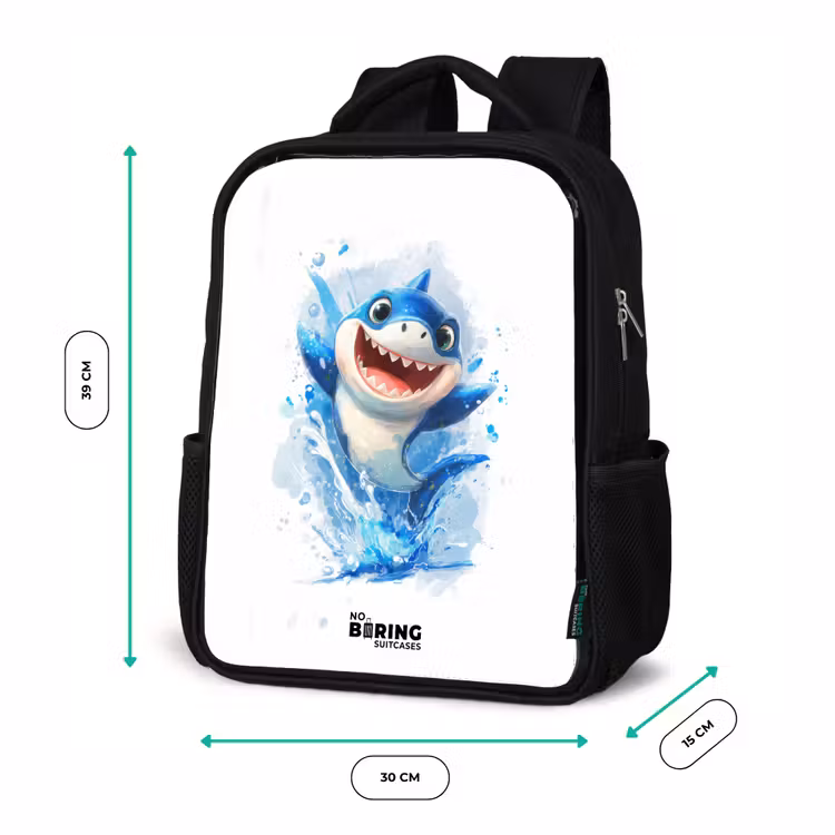 Sac à dos enfant - Noir - Requin - Dents - Eau — 8