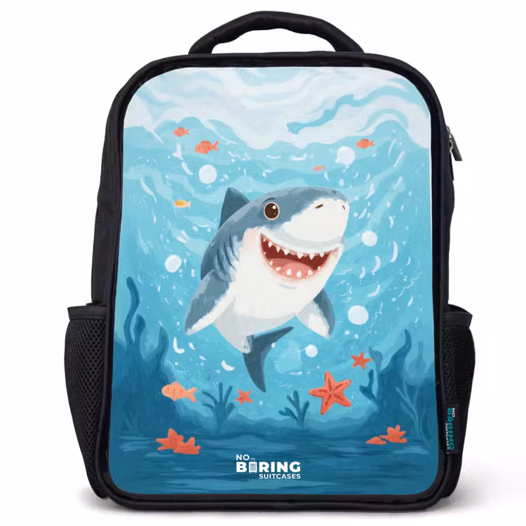 Sac à dos enfant - Noir - Requin - Eau - Mer — 1