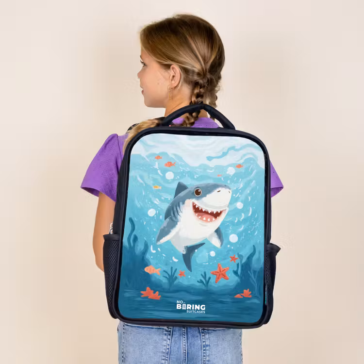 Sac à dos enfant - Noir - Requin - Eau - Mer — 4