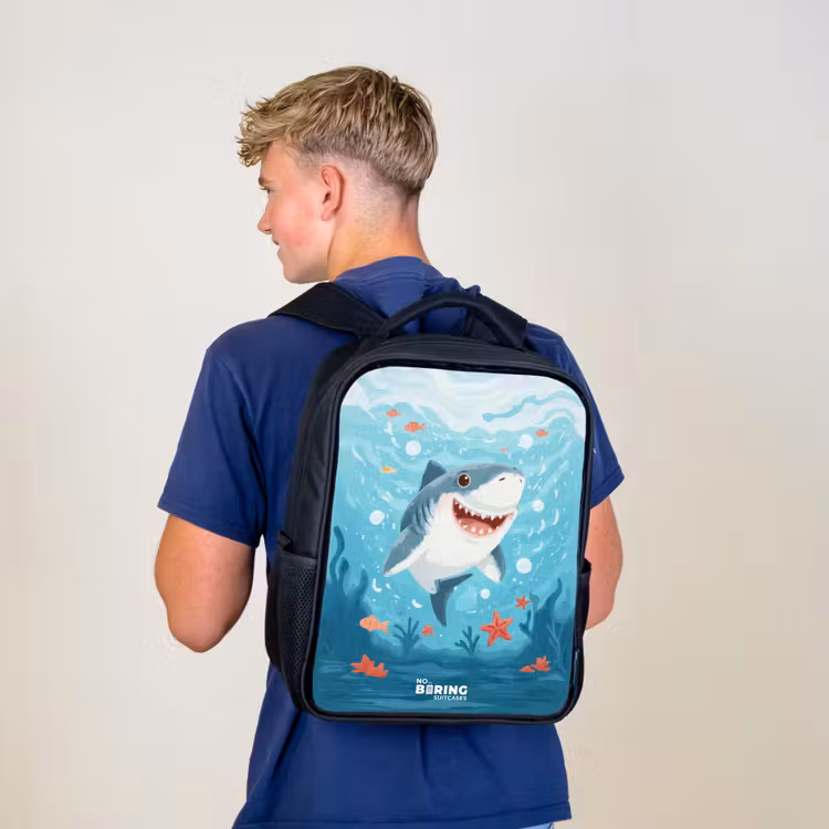 Sac à dos enfant - Noir - Requin - Eau - Mer — 5