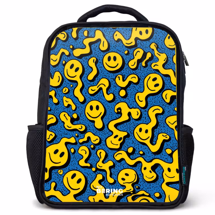 Sac à dos enfant - Noir - Smiley - Bleu - Jaune — 1