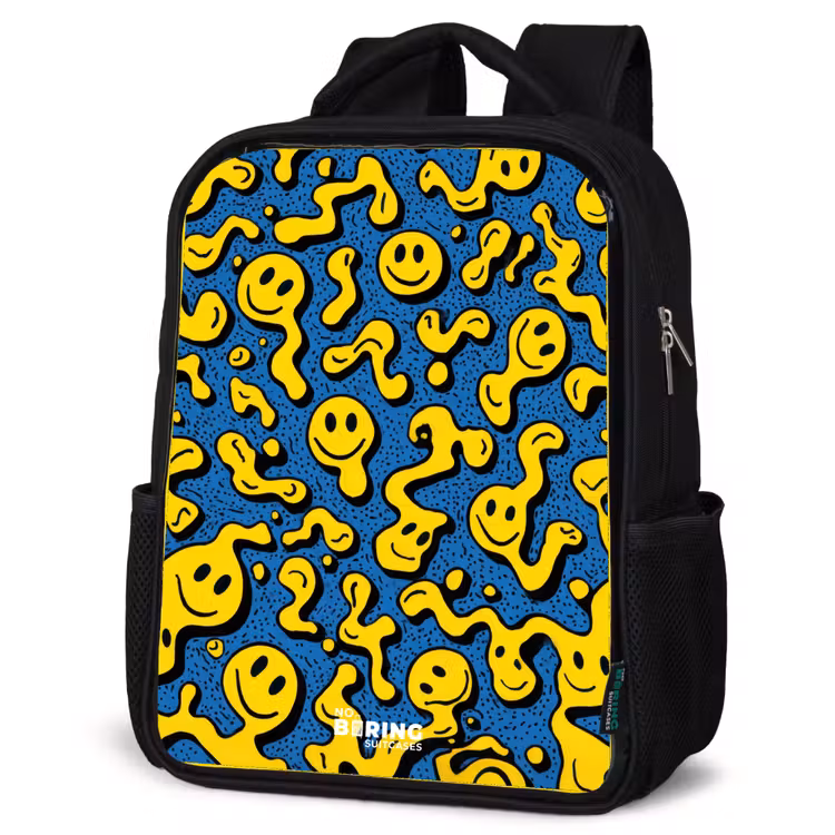 Sac à dos enfant - Noir - Smiley - Bleu - Jaune — 6