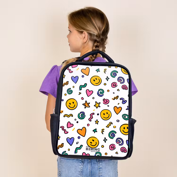 Sac à dos enfant - Noir - Smiley - Coeur - Étoile — 4