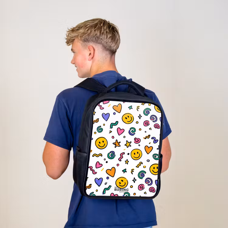 Sac à dos enfant - Noir - Smiley - Coeur - Étoile — 5