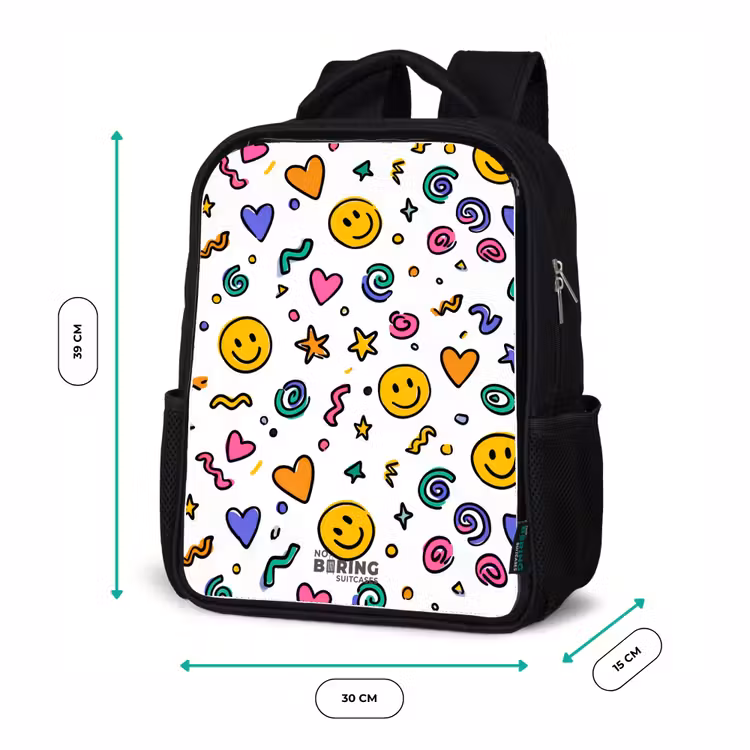 Sac à dos enfant - Noir - Smiley - Coeur - Étoile — 8