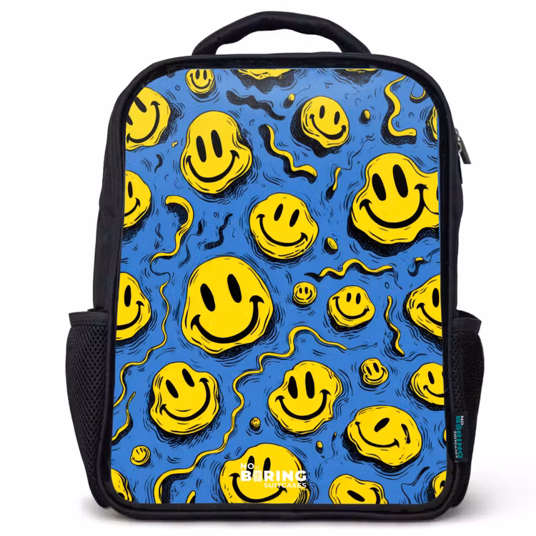 Sac à dos enfant - Noir - Smiley - Jaune - Bleu — 1