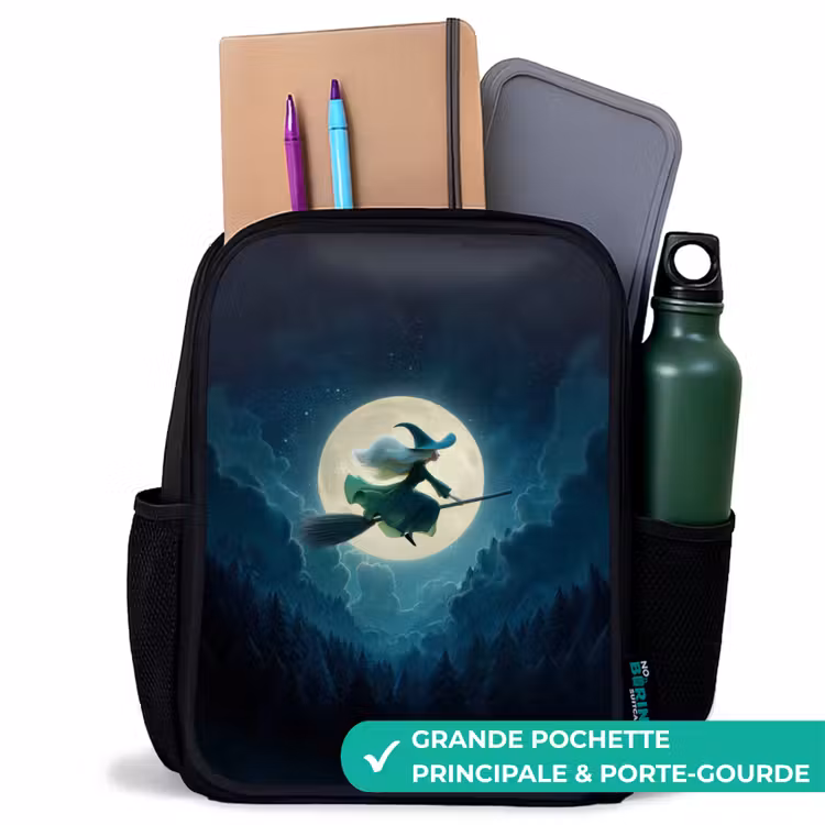 Sac à dos enfant - Noir - Sorcière au clair de lune — 10