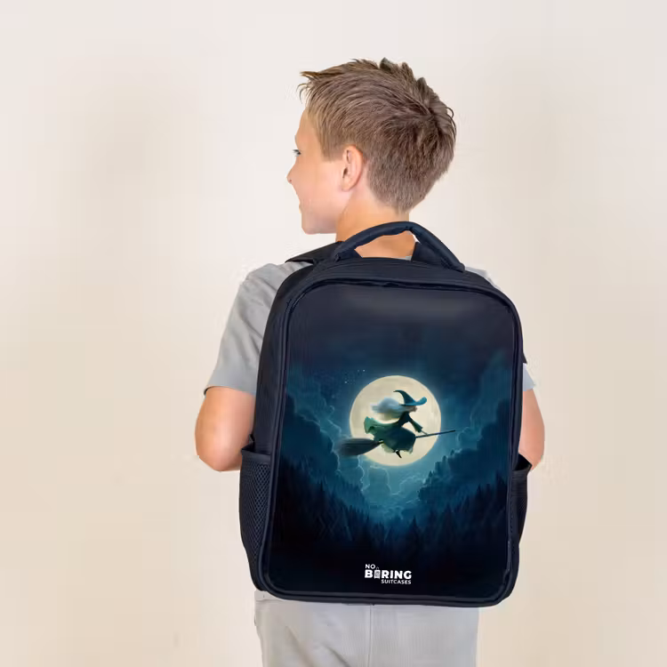 Sac à dos enfant - Noir - Sorcière au clair de lune — 2