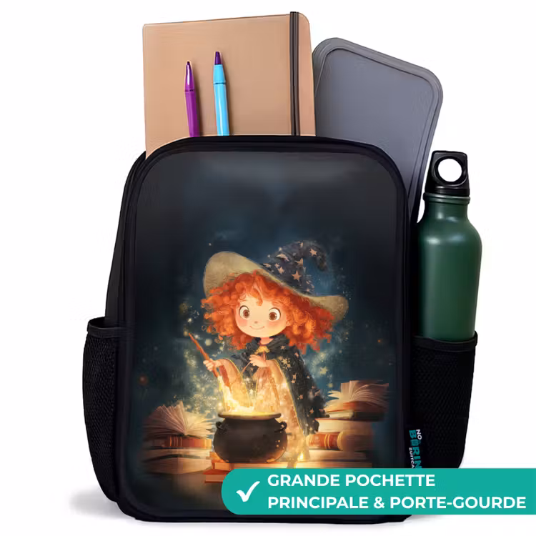 Sac à dos enfant - Noir - Sorcière avec potion étincelante — 10