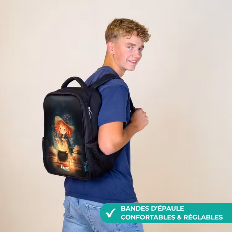 Sac à dos enfant - Noir - Sorcière avec potion étincelante — 11