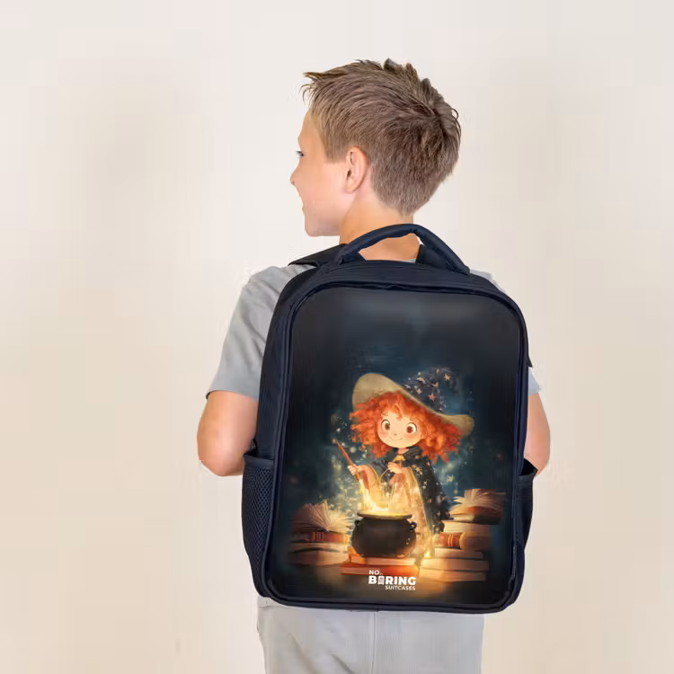 Sac à dos enfant - Noir - Sorcière avec potion étincelante — 2