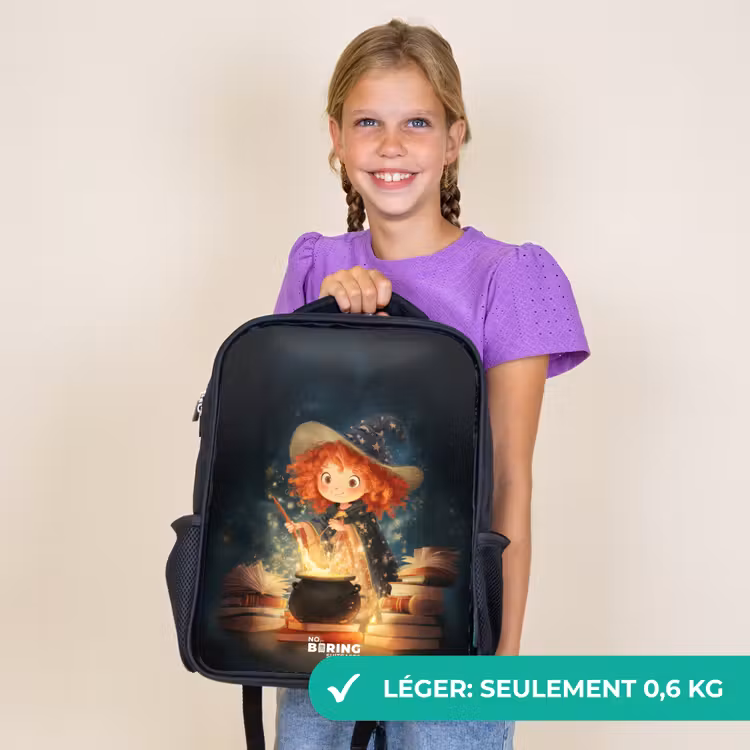 Sac à dos enfant - Noir - Sorcière avec potion étincelante — 9