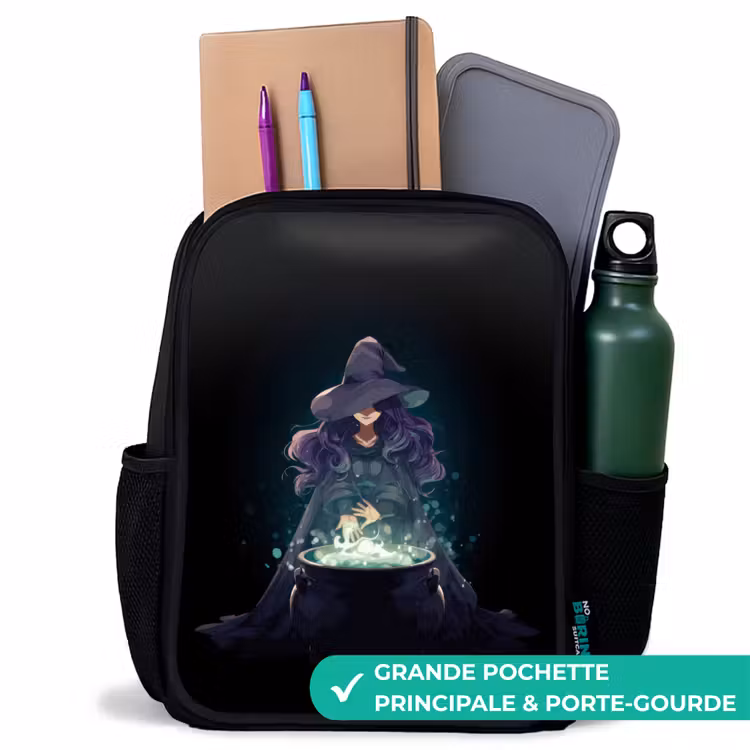Sac à dos enfant - Noir - Sorcière - Chaudron - Magie — 10