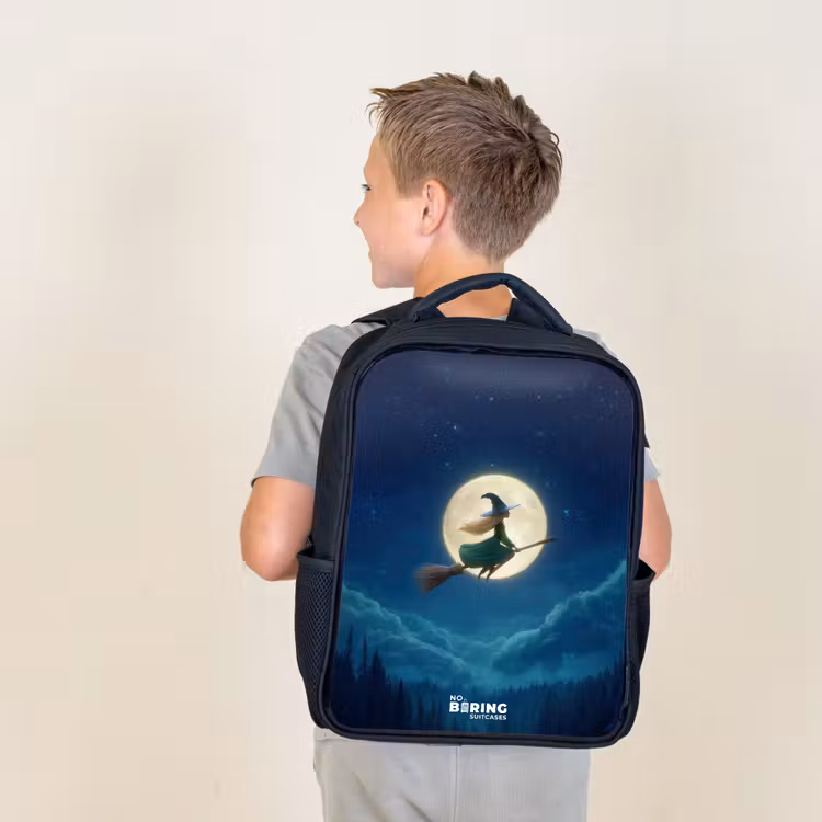 Sac à dos enfant - Noir - Vol de nuit au-dessus de la forêt — 2