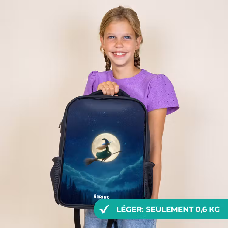 Sac à dos enfant - Noir - Vol de nuit au-dessus de la forêt — 9