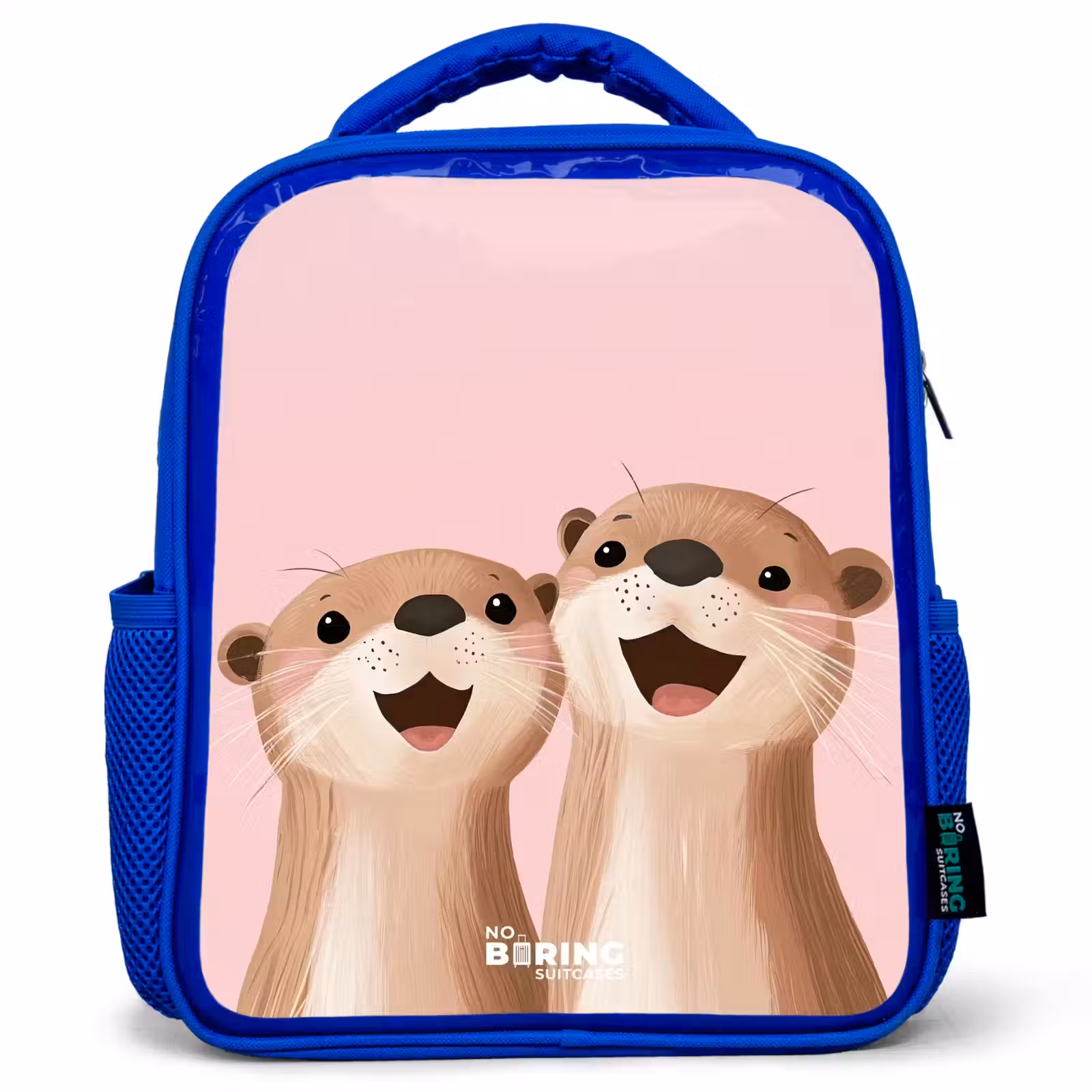 Sac à dos enfant - Bleu - Loutre - Sourire - Rose - Illustration — 1