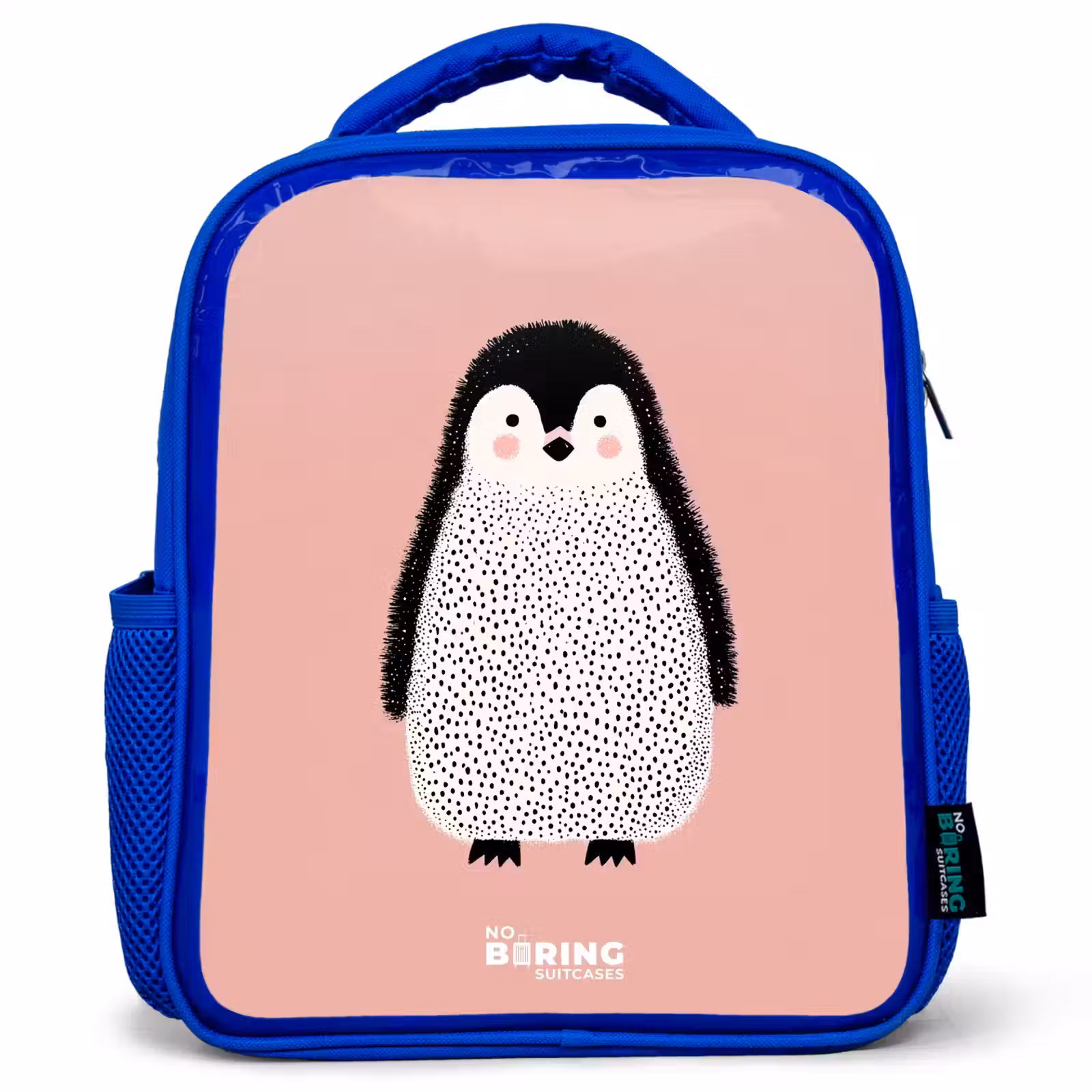Sac à dos enfant - Bleu - Pingouin - Points - Rose - Minimaliste — 1