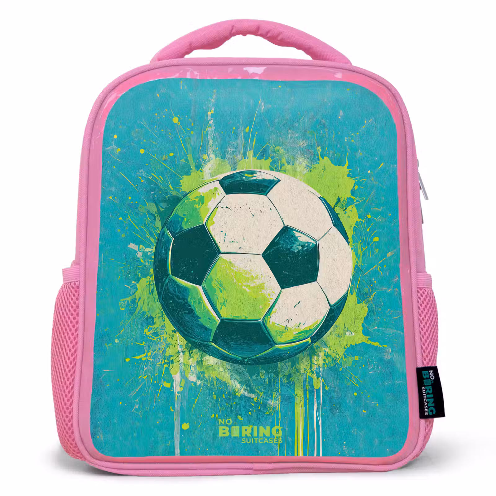 Sac à dos enfant - Rose - Football - Éclaboussures de peinture - Vert - Bleu — 1