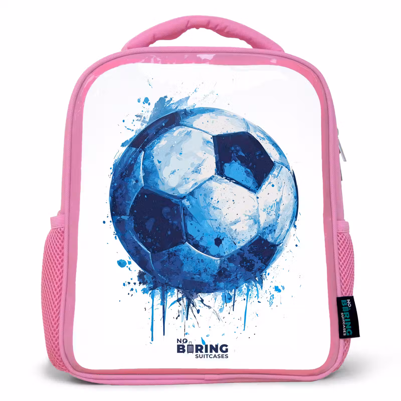 Sac à dos enfant - Rose - Football - Taches d'encre - Bleu - Ballon — 1