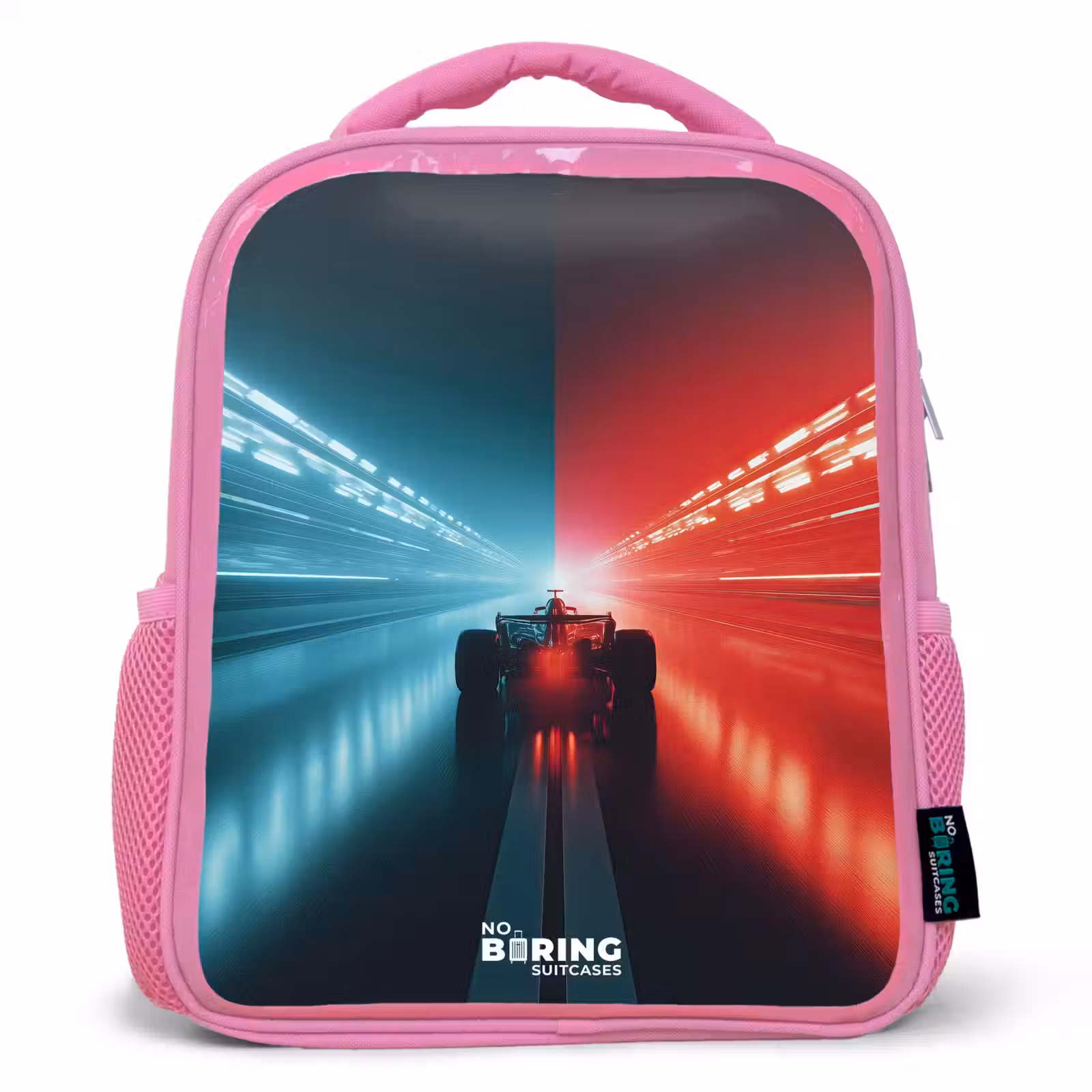 Sac à dos enfant - Rose - Piste - Voiture de course - Néon - Rouge — 1