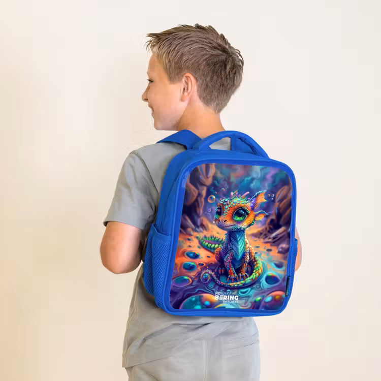 Sac à dos enfant - Bleu - Dragon saphir orné — 2