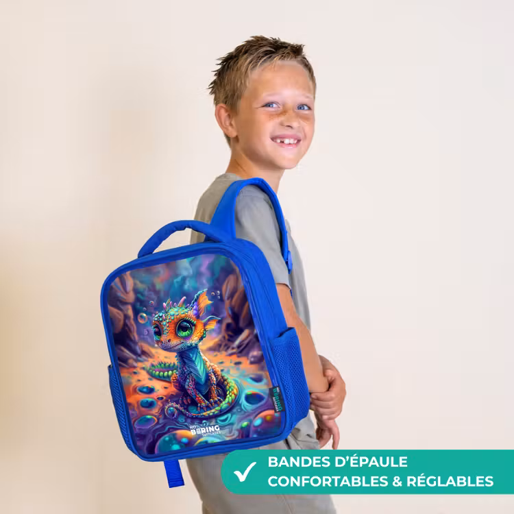 Sac à dos enfant - Bleu - Dragon saphir orné — 4