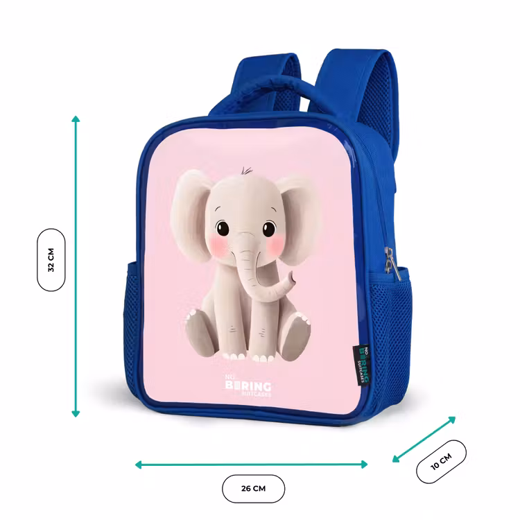 Sac à dos enfant - Bleu - Éléphant - Bébé - Fards à joues - Illustration — 6