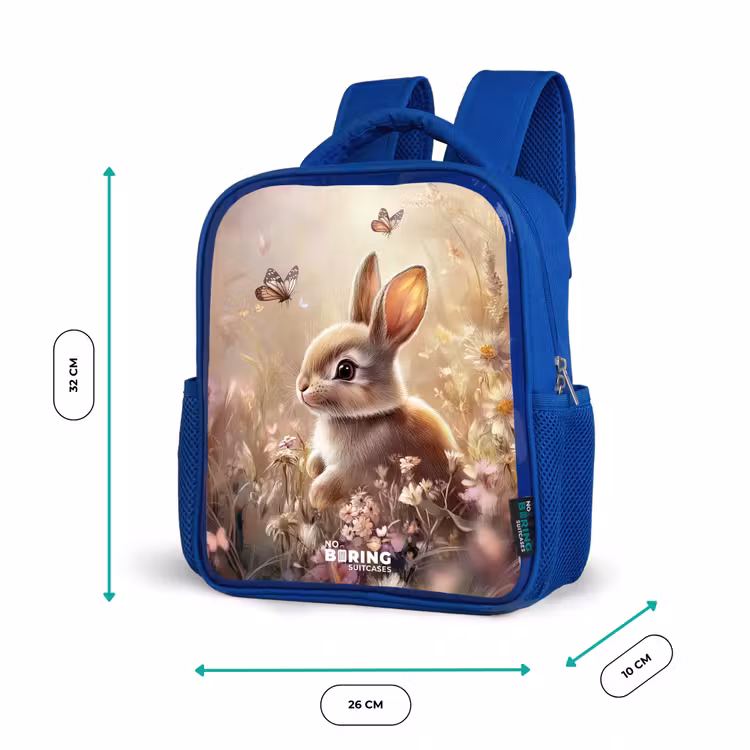 Sac à dos enfant - Bleu - Fleurs - Marron - Lapin - Papillon — 6