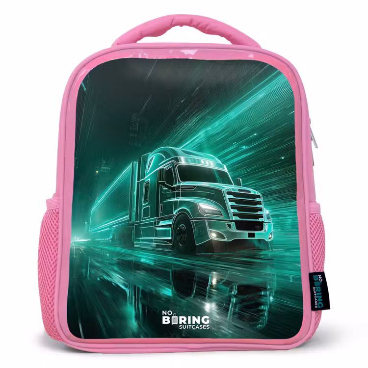 Sac à dos enfant - Rose - Camion - Néon - Vert - Ville — 1