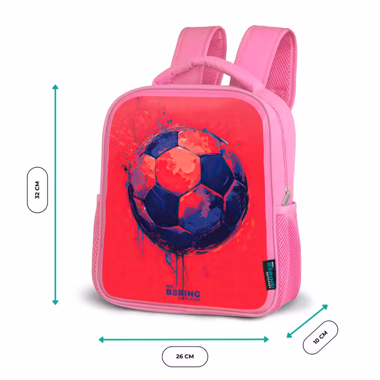 Sac à dos enfant - Rose - Football - Peinture - Bleu - Rouge — 3