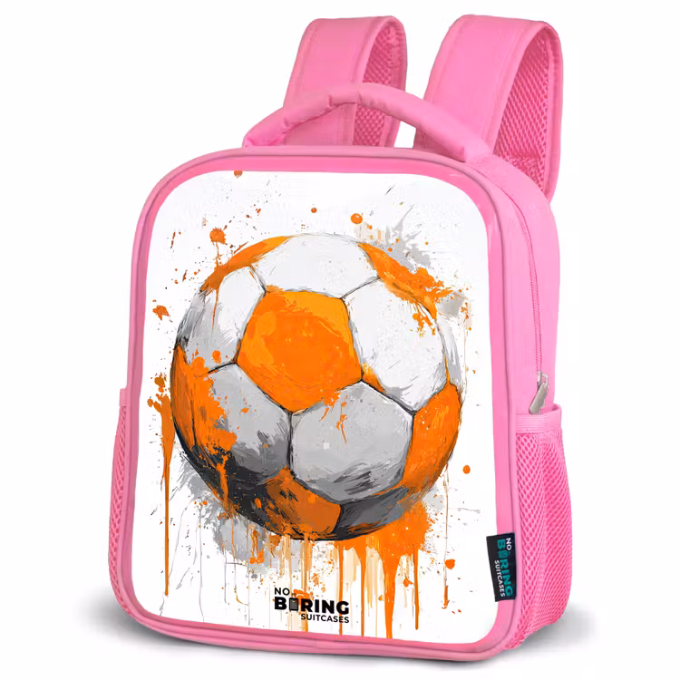 Sac à dos enfant - Rose - Football - Peinture - Orange — 4