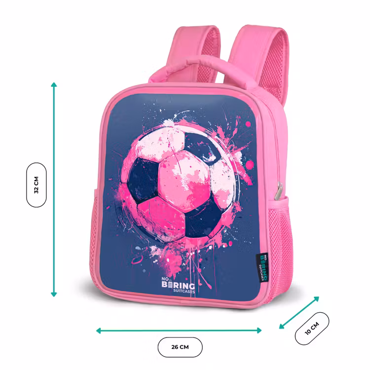 Sac à dos enfant - Rose - Football - Peinture - Rose - Bleu — 3