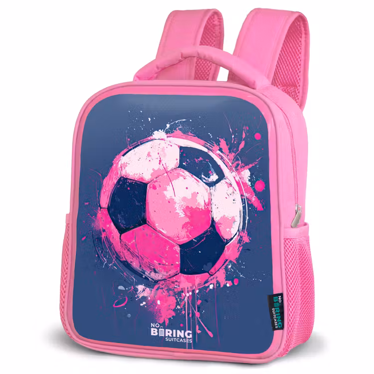 Sac à dos enfant - Rose - Football - Peinture - Rose - Bleu — 4