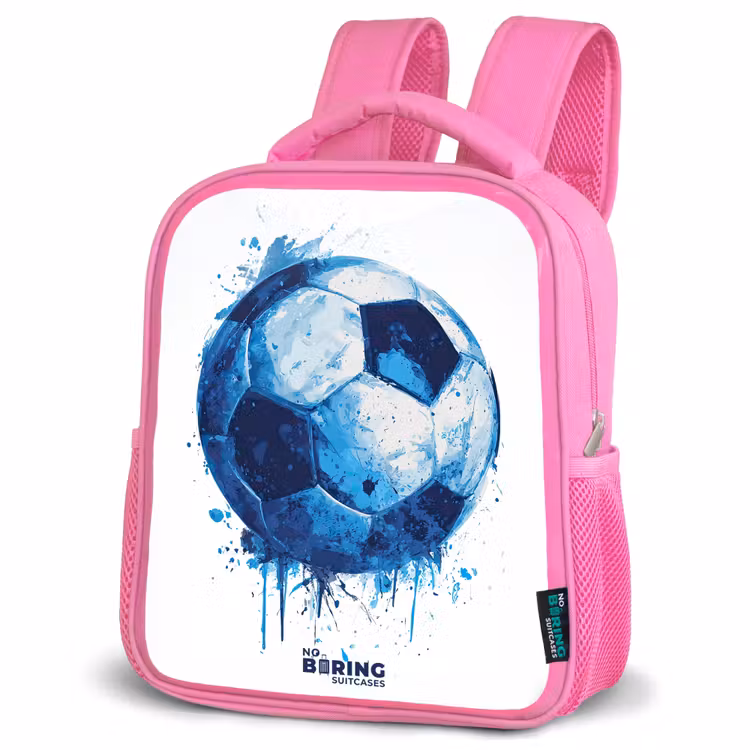 Sac à dos enfant - Rose - Football - Taches d'encre - Bleu - Ballon — 4